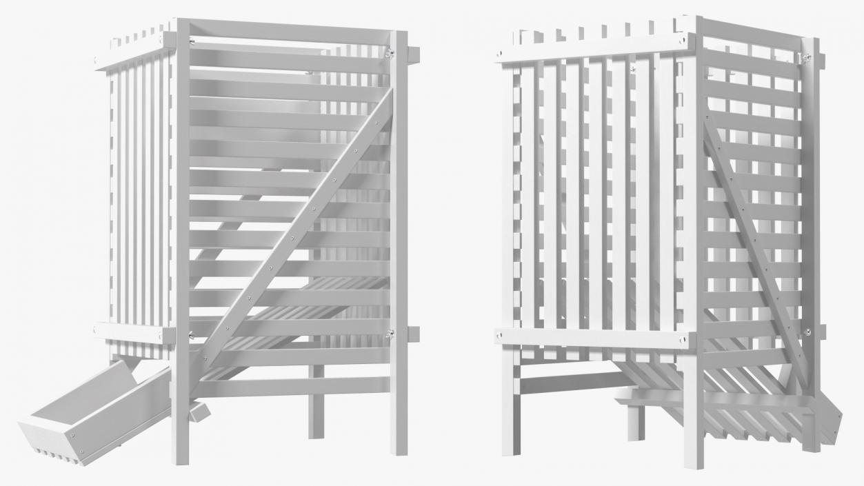 Wooden Vegetable Rack White 3D