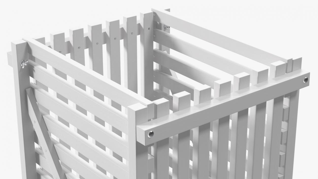 Wooden Vegetable Rack White 3D