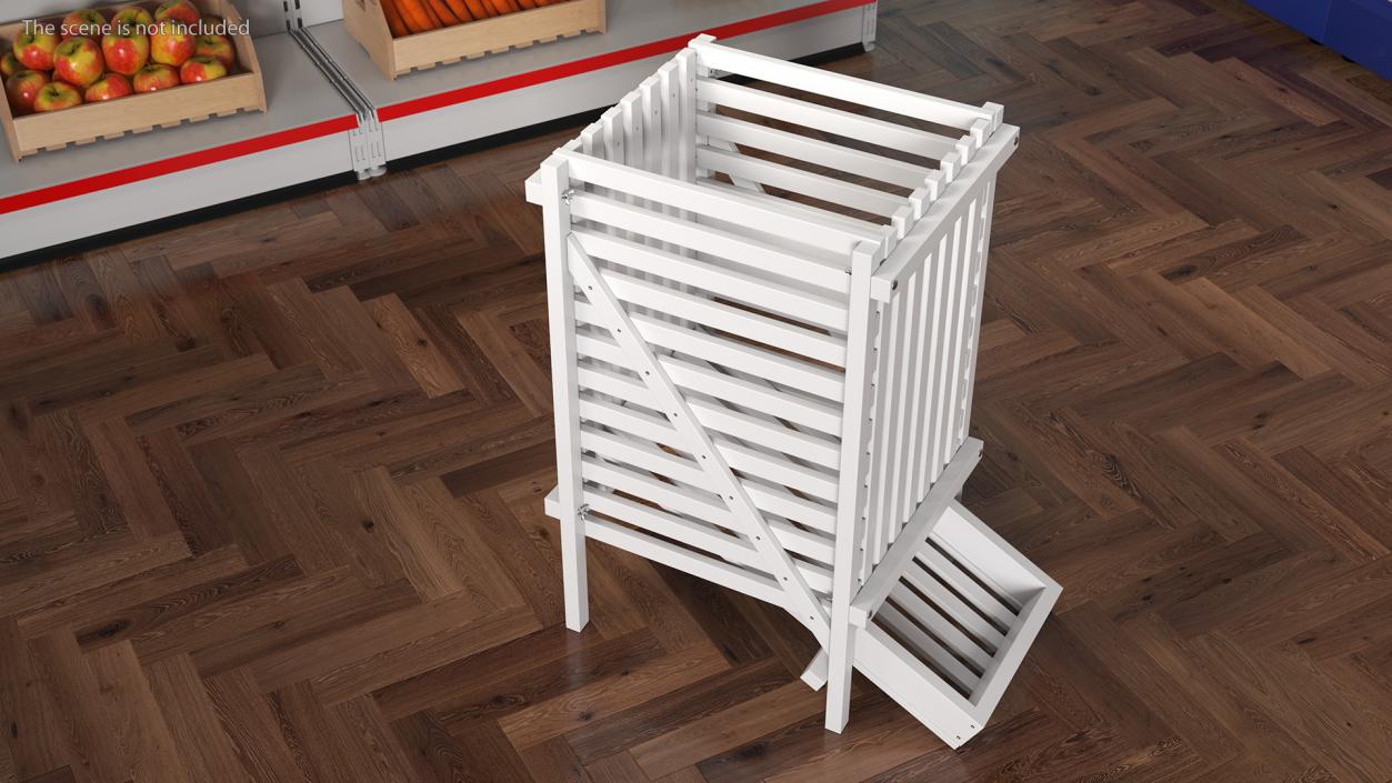 Wooden Vegetable Rack White 3D