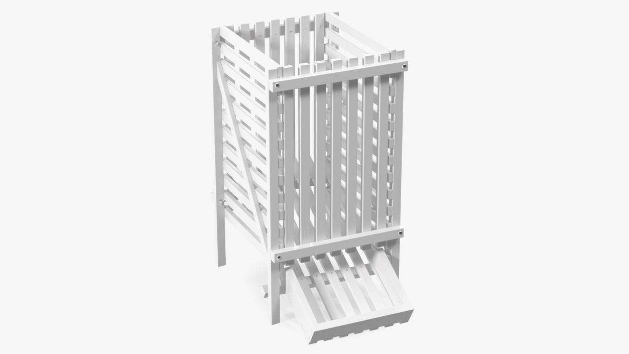 Wooden Vegetable Rack White 3D