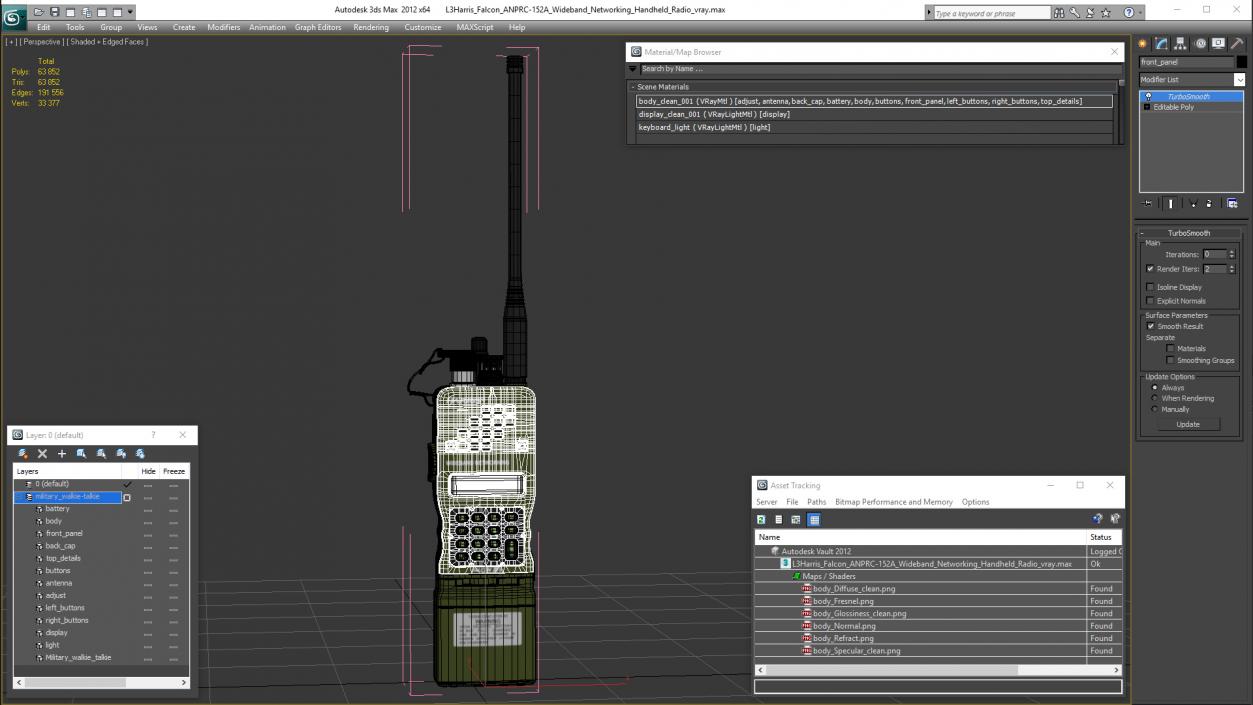 3D L3Harris Falcon ANPRC-152A Wideband Networking Handheld Radio