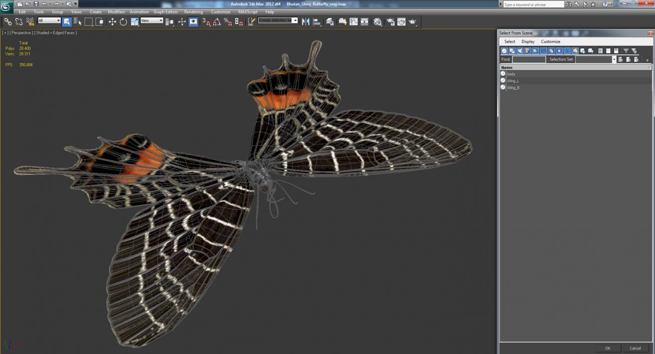 Bhutan Glory Butterfly 3D