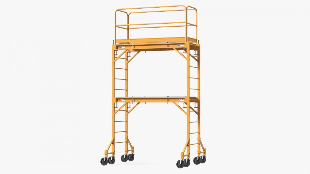 2 Story Rolling Scaffold Tower Yellow 3D