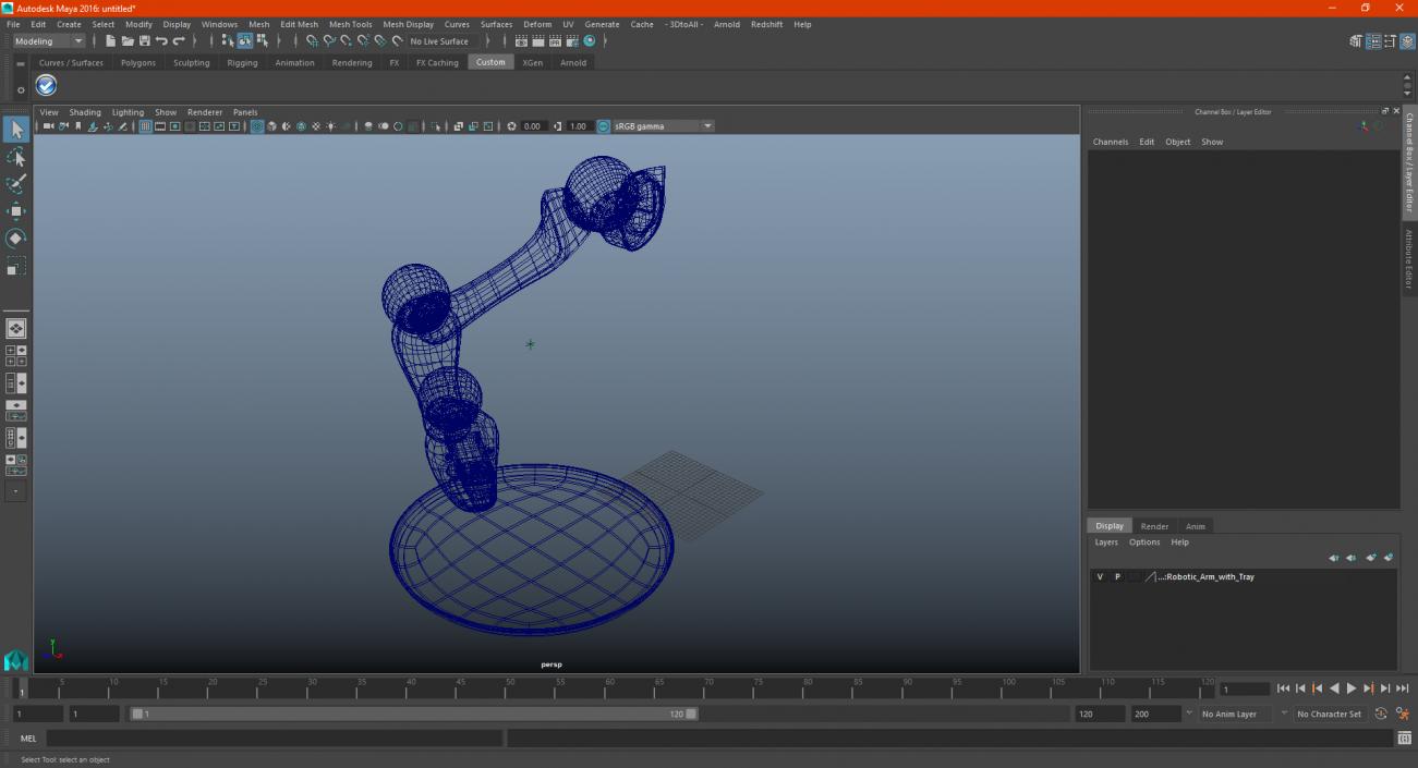 3D Robotic Arm with Tray