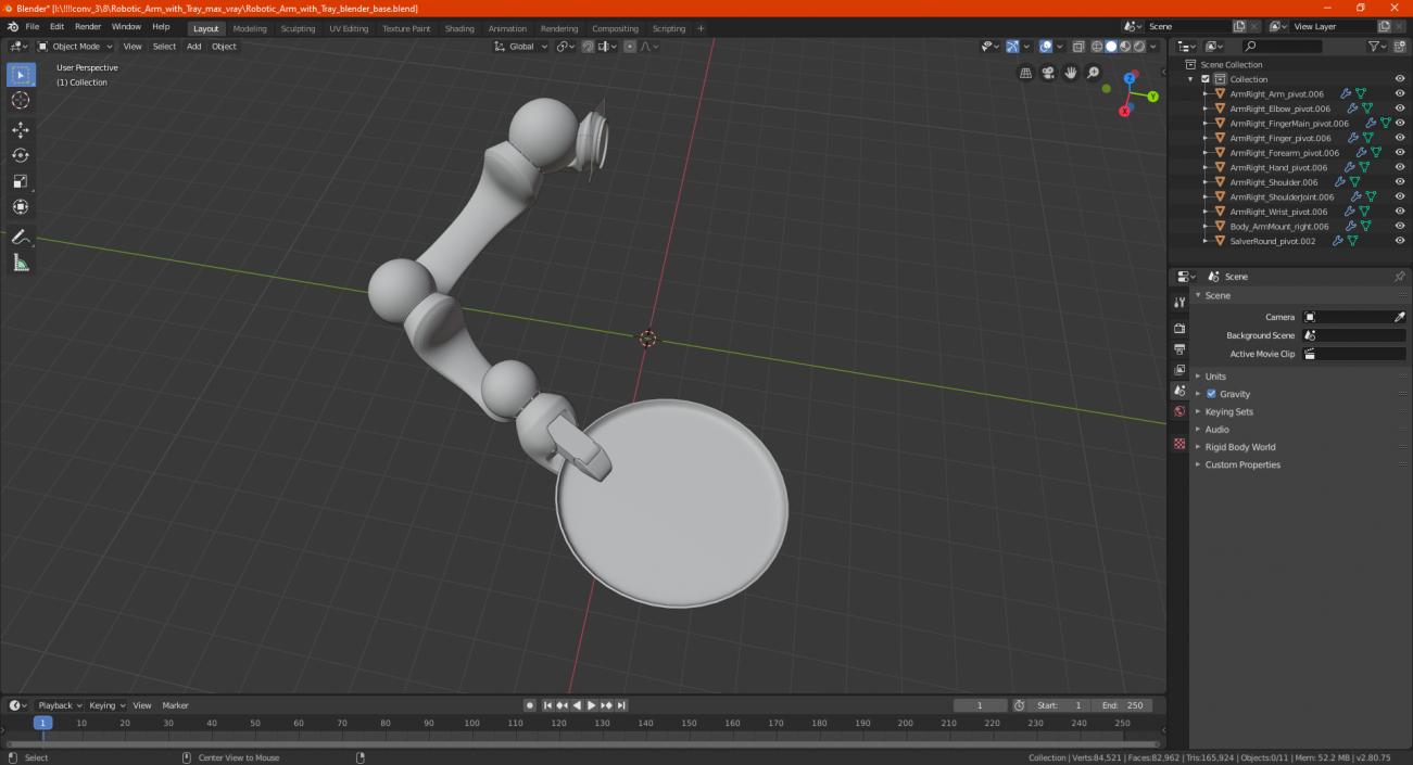 3D Robotic Arm with Tray