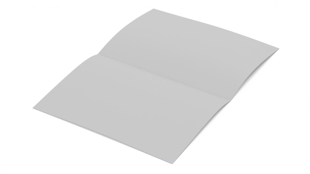 White Paper Sheet Folded 3D model