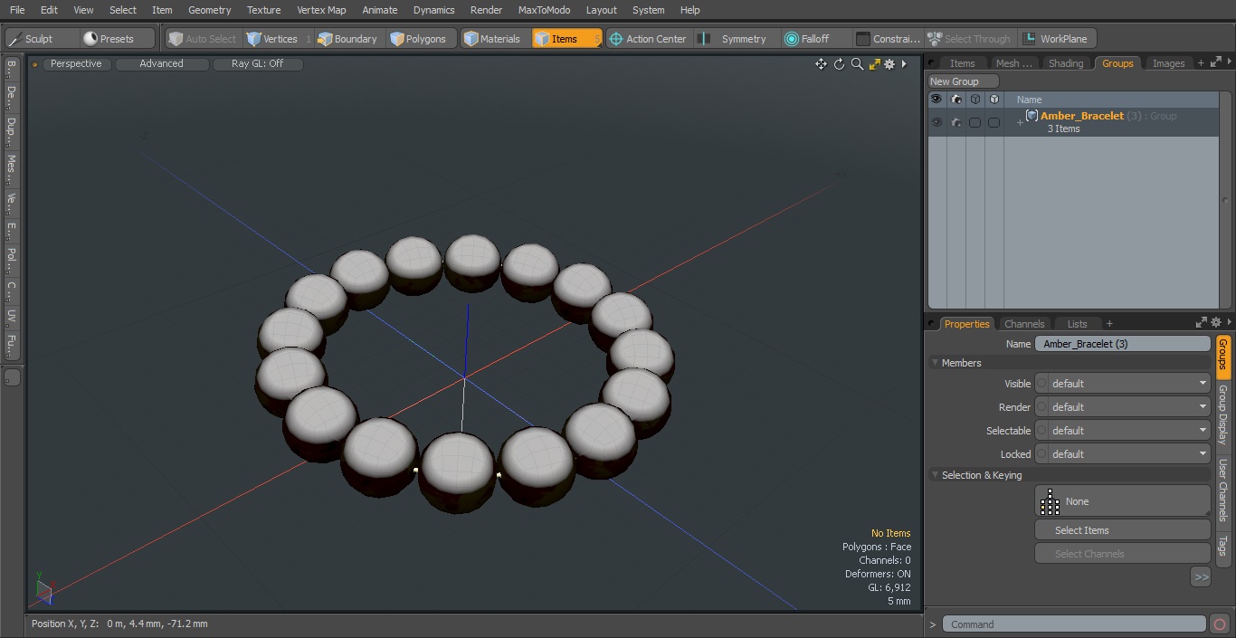 Amber Bracelet 3D model