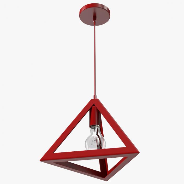 Hanging Light Triangle Shape Red 3D