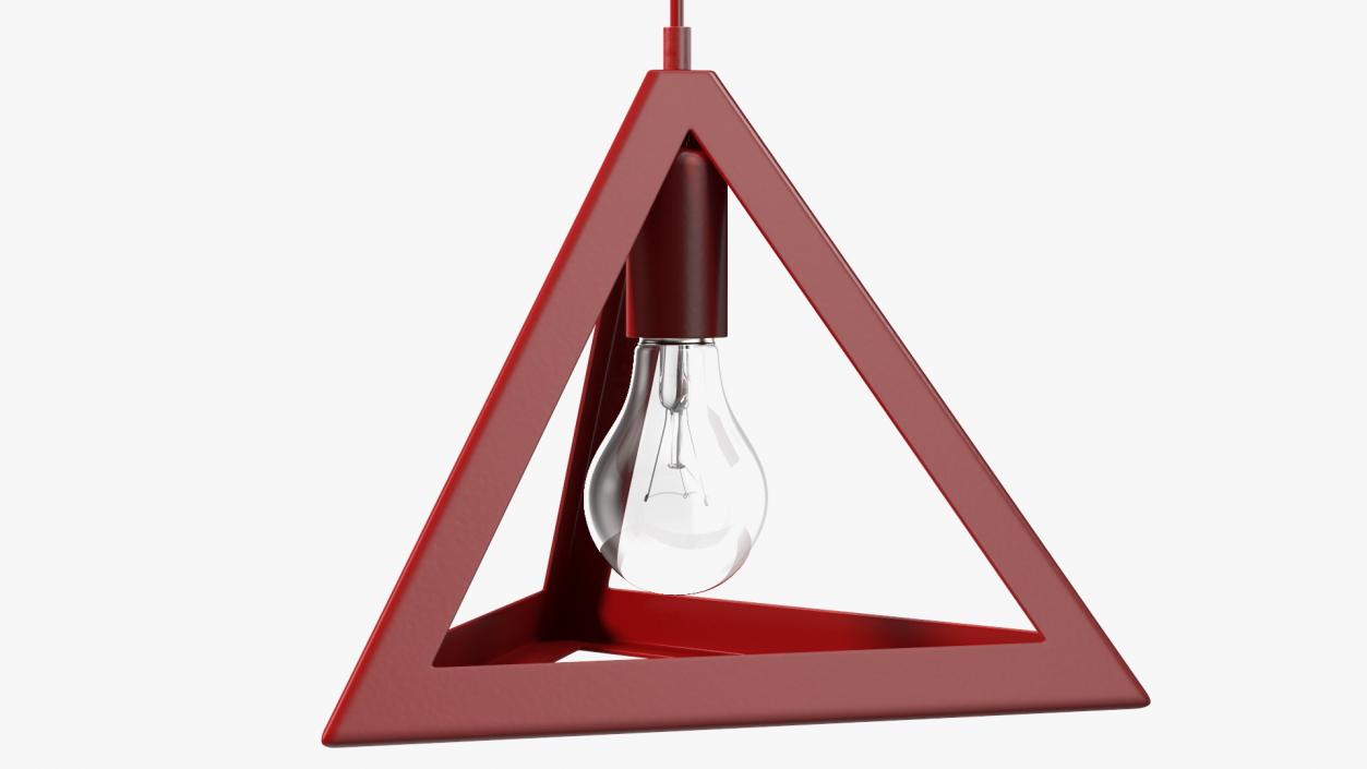 Hanging Light Triangle Shape Red 3D