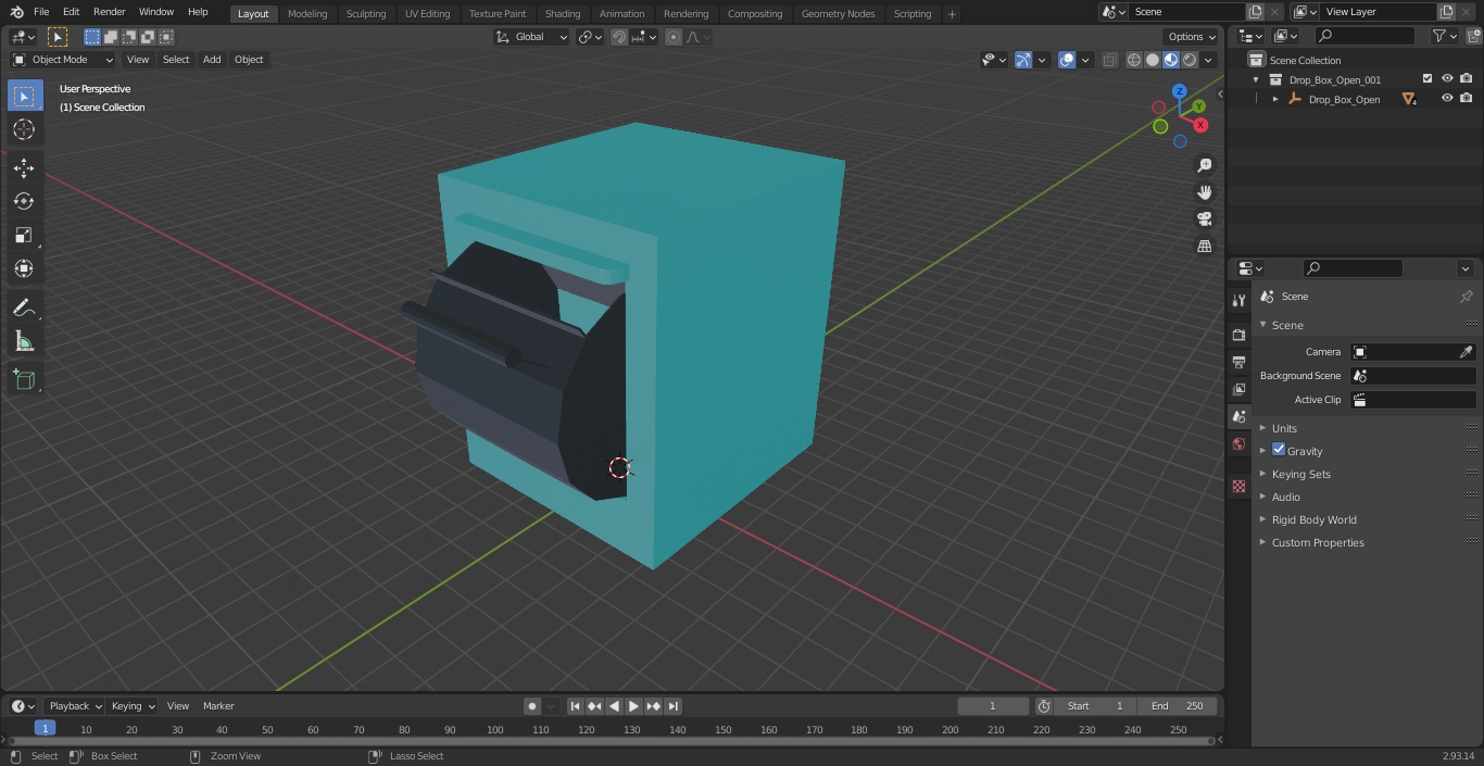 3D Drop Box Open model