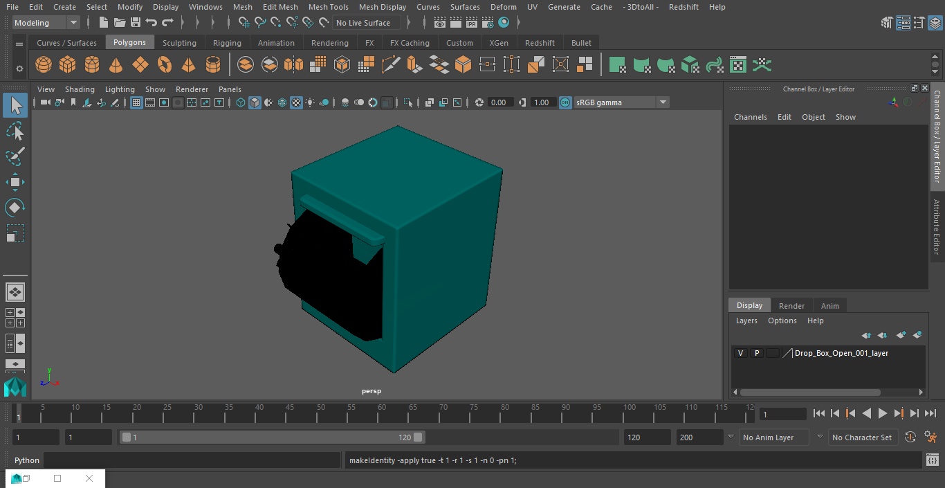 3D Drop Box Open model