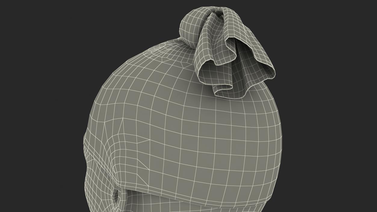 3D model Neck Gaiter Worn on Head Black