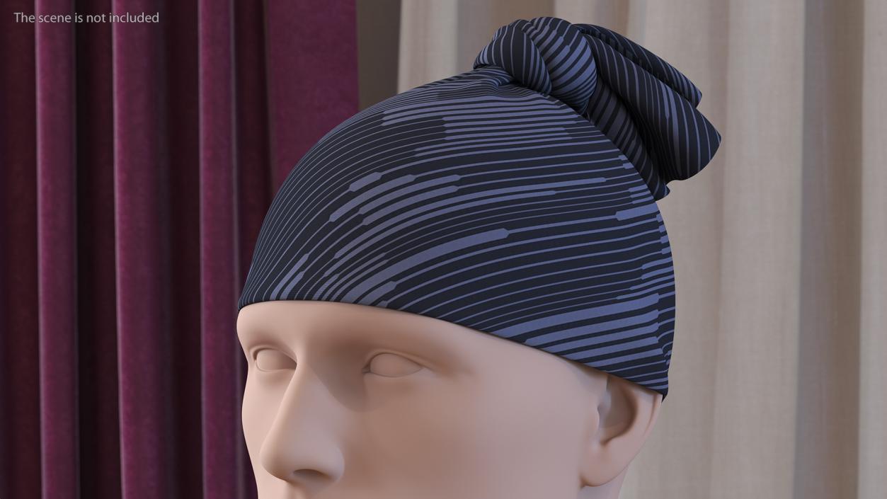 3D model Neck Gaiter Worn on Head Black