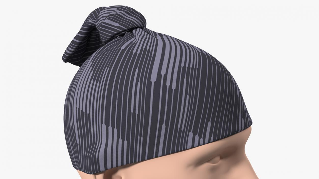 3D model Neck Gaiter Worn on Head Black