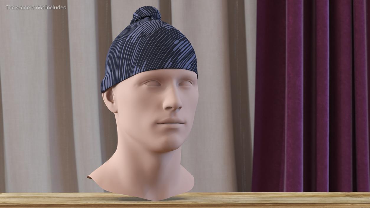 3D model Neck Gaiter Worn on Head Black