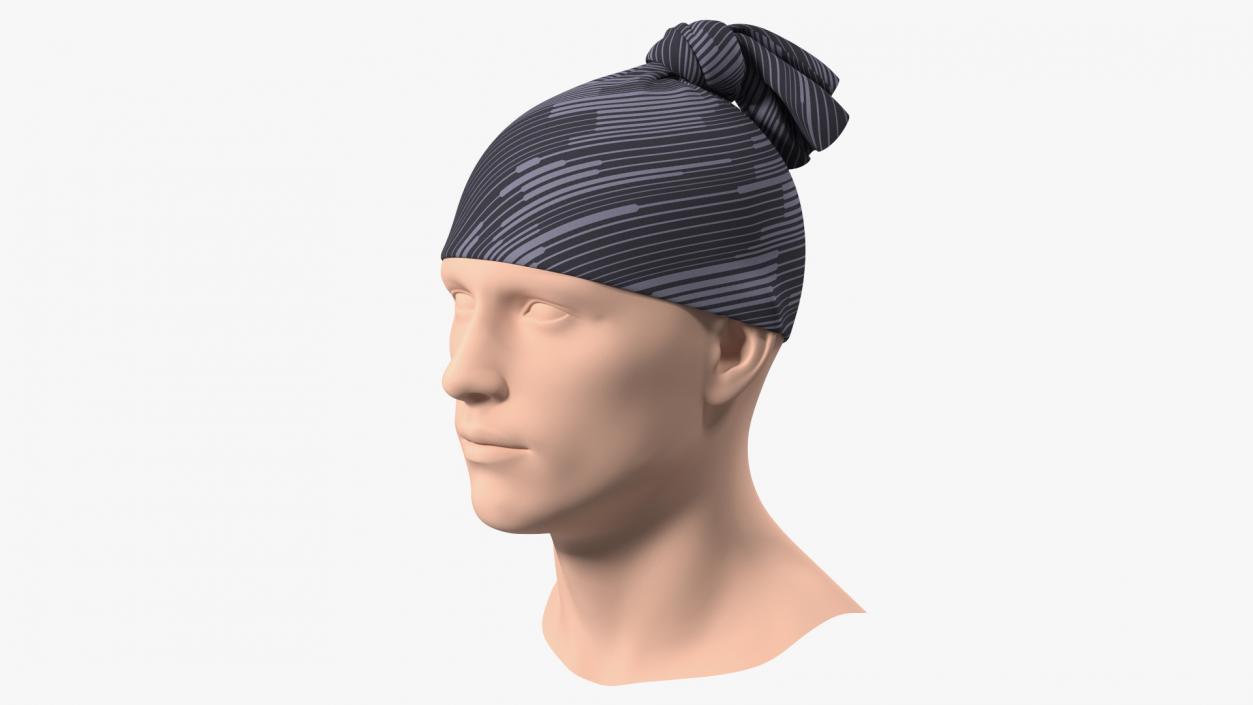 3D model Neck Gaiter Worn on Head Black