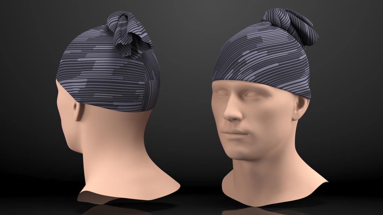 3D model Neck Gaiter Worn on Head Black