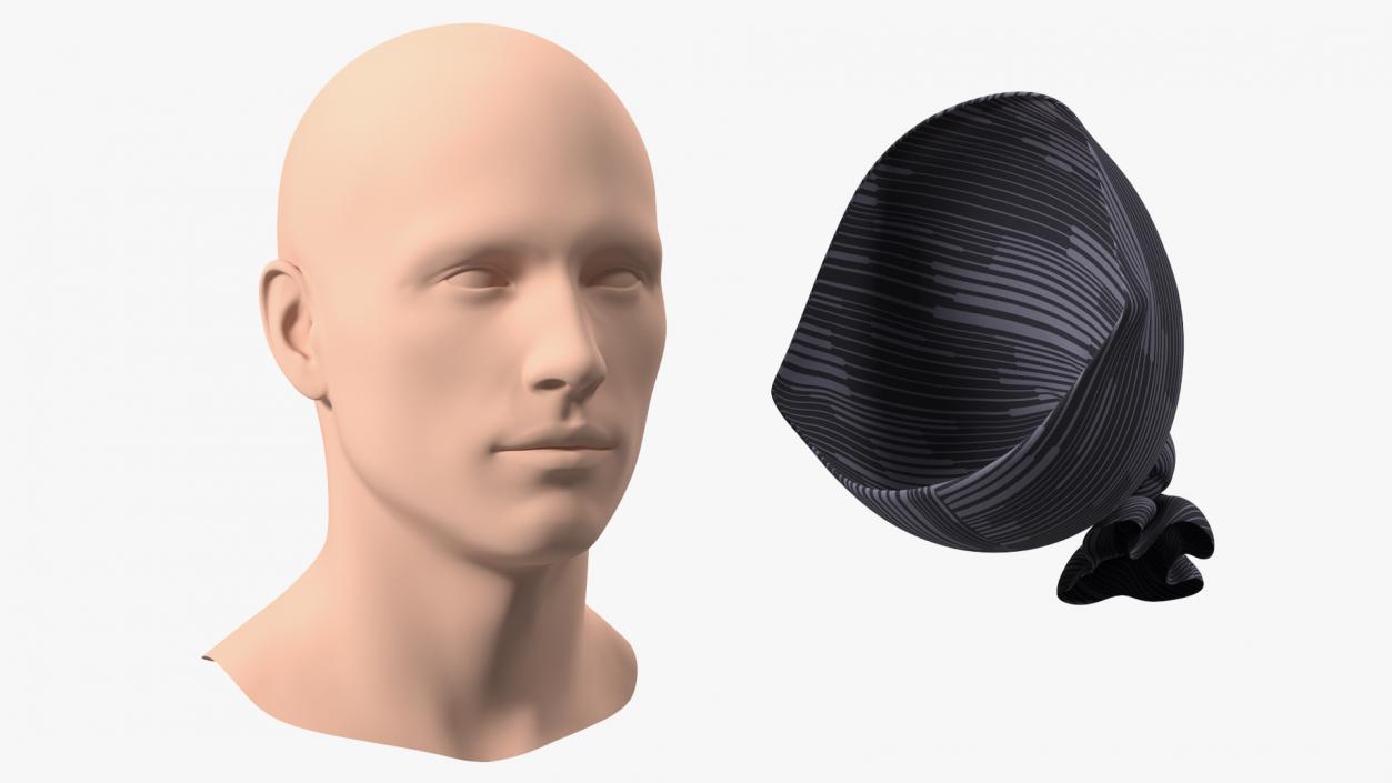 3D model Neck Gaiter Worn on Head Black