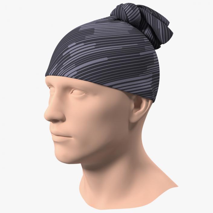 3D model Neck Gaiter Worn on Head Black