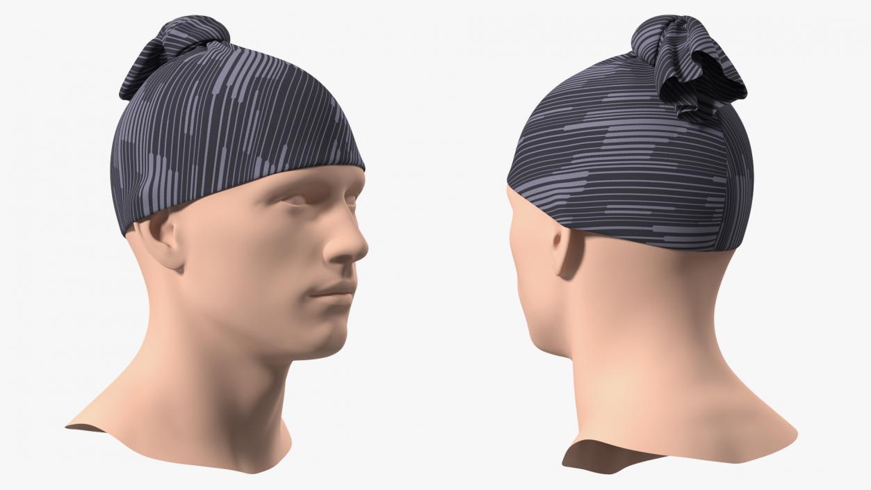 3D model Neck Gaiter Worn on Head Black