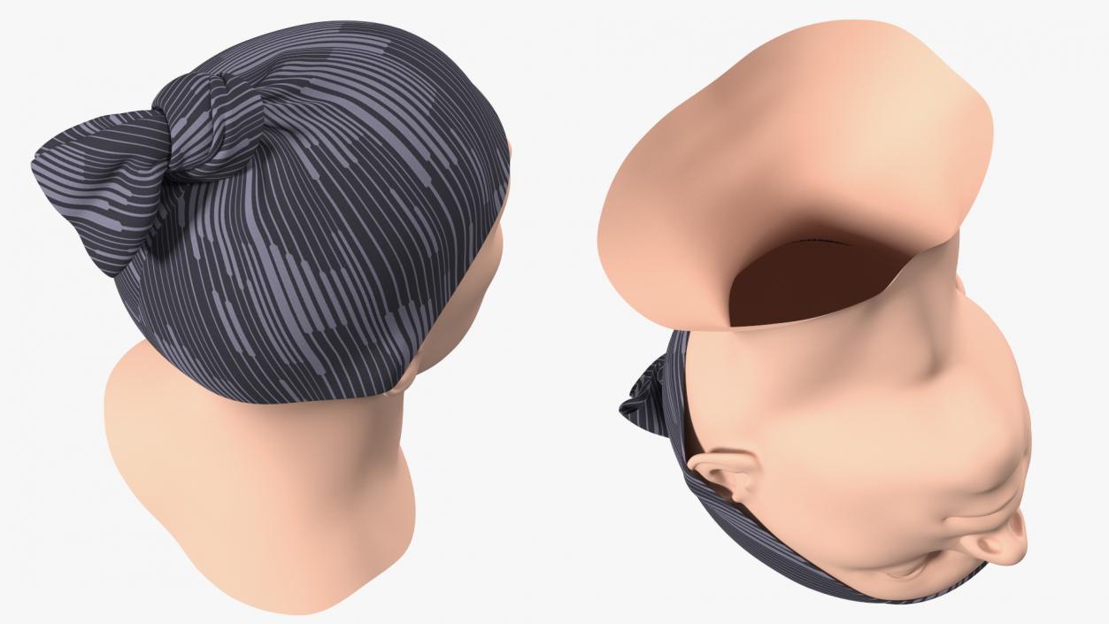 3D model Neck Gaiter Worn on Head Black