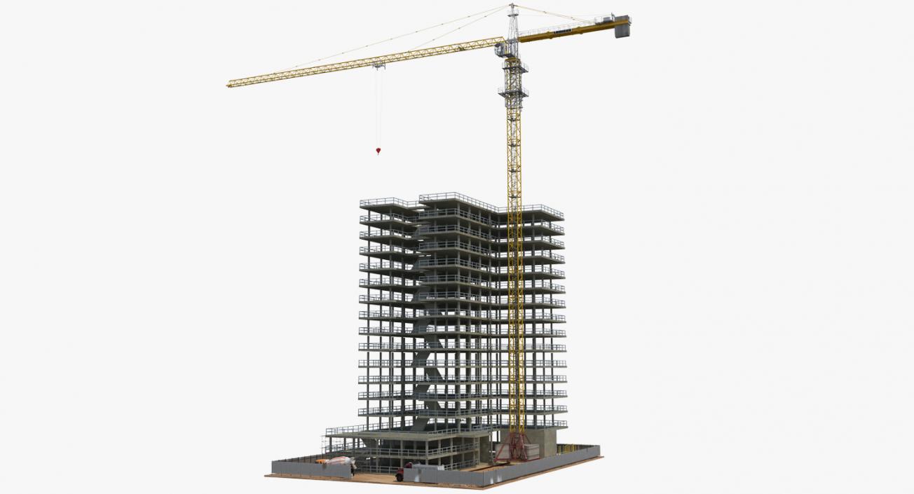 3D Building Construction 2 with Equipment model