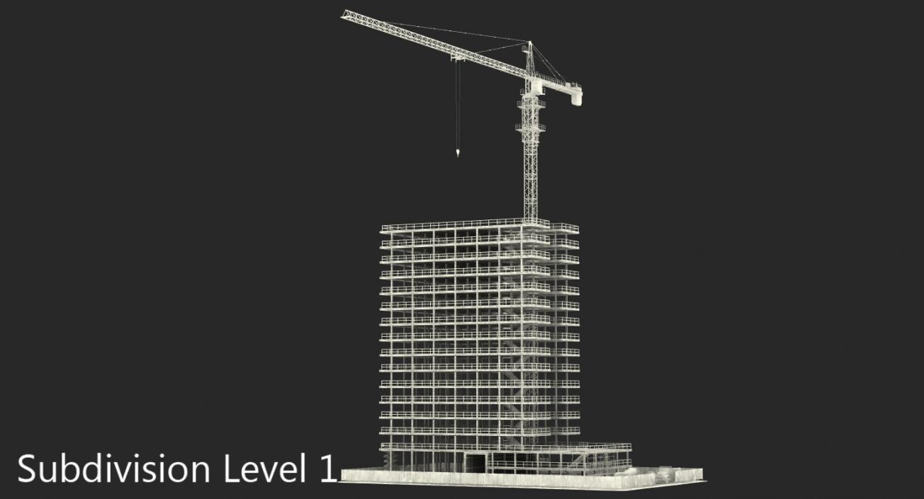 3D Building Construction 2 with Equipment model