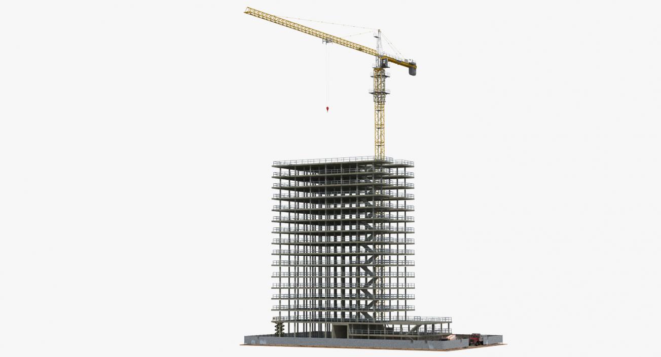 3D Building Construction 2 with Equipment model