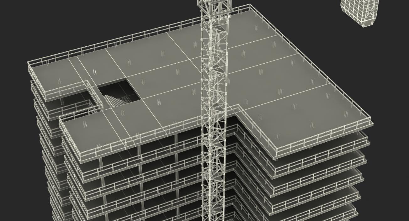 3D Building Construction 2 with Equipment model