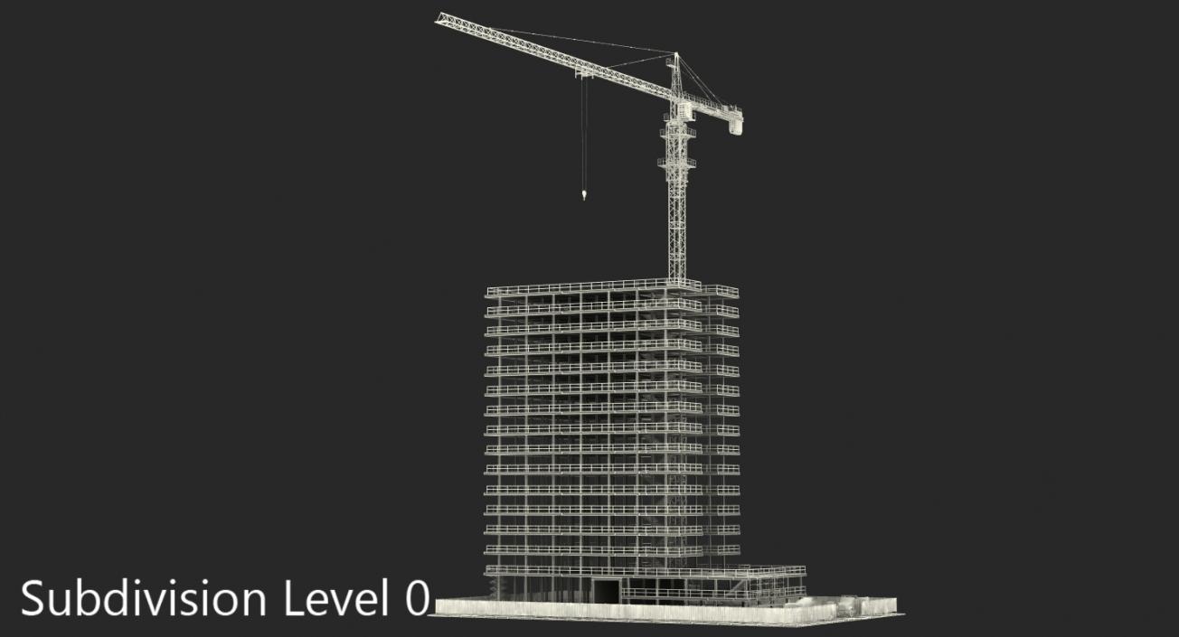 3D Building Construction 2 with Equipment model