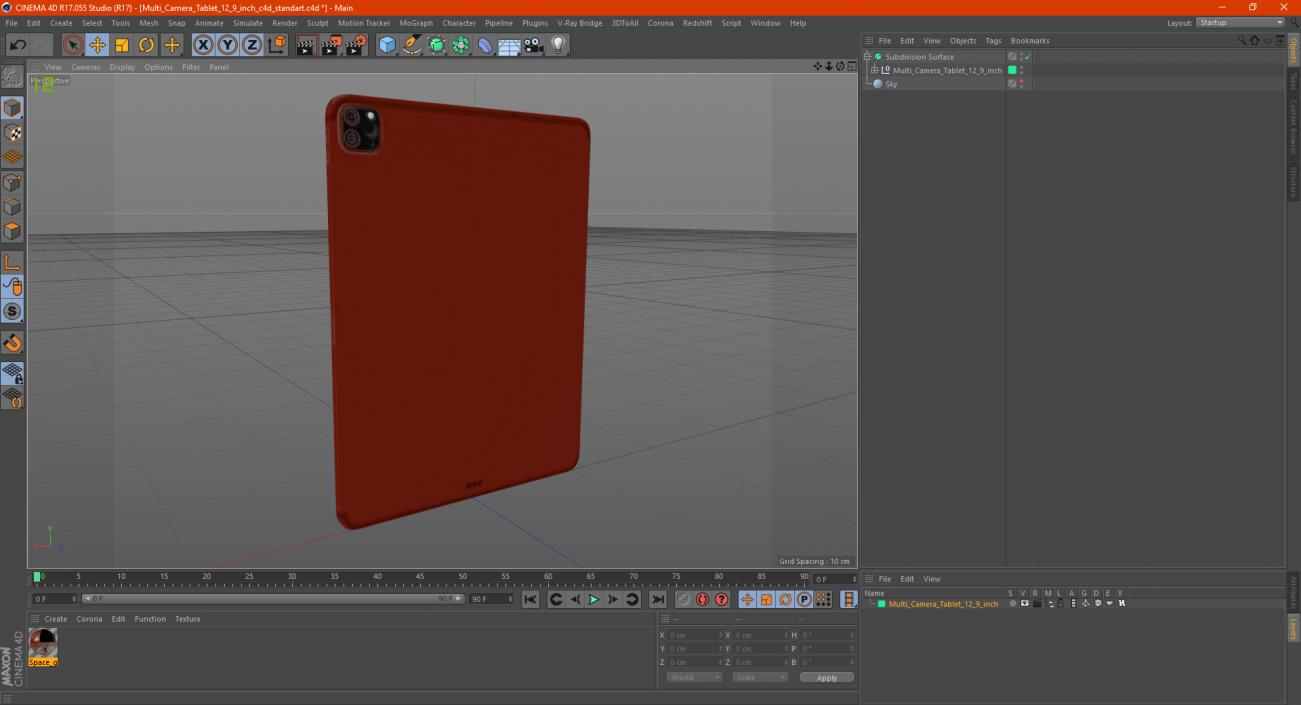 Multi Camera Tablet 12.9 inch 3D model