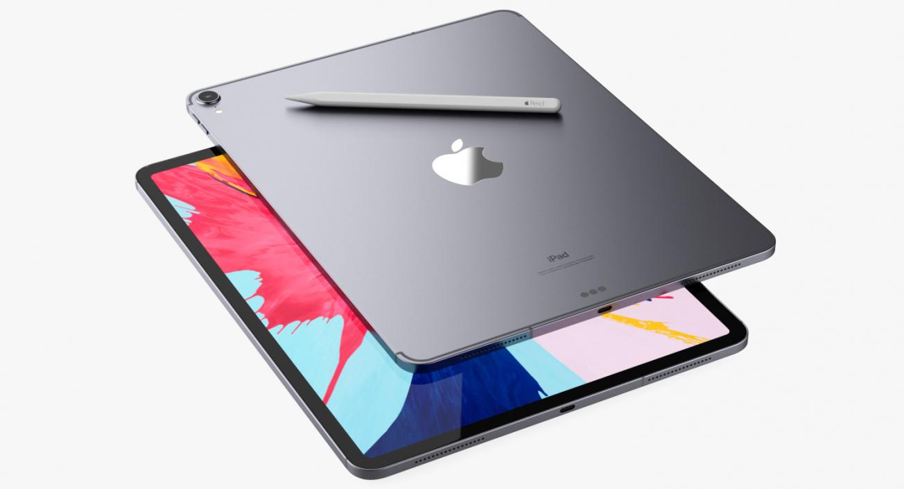 3D Apple iPad Pro with Pencil