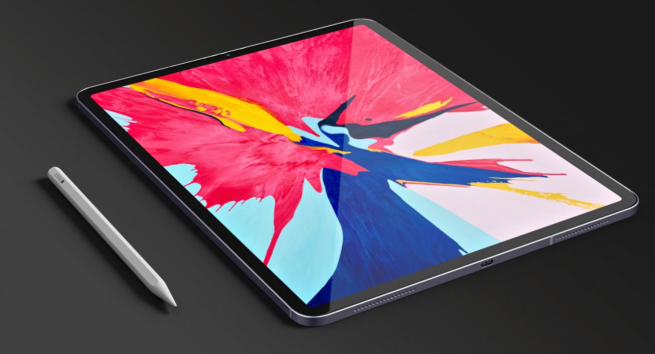 3D Apple iPad Pro with Pencil