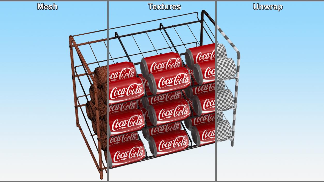 3D Beverage Dispenser with Cola Cans model