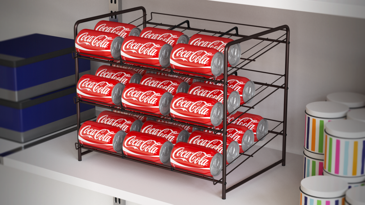 3D Beverage Dispenser with Cola Cans model