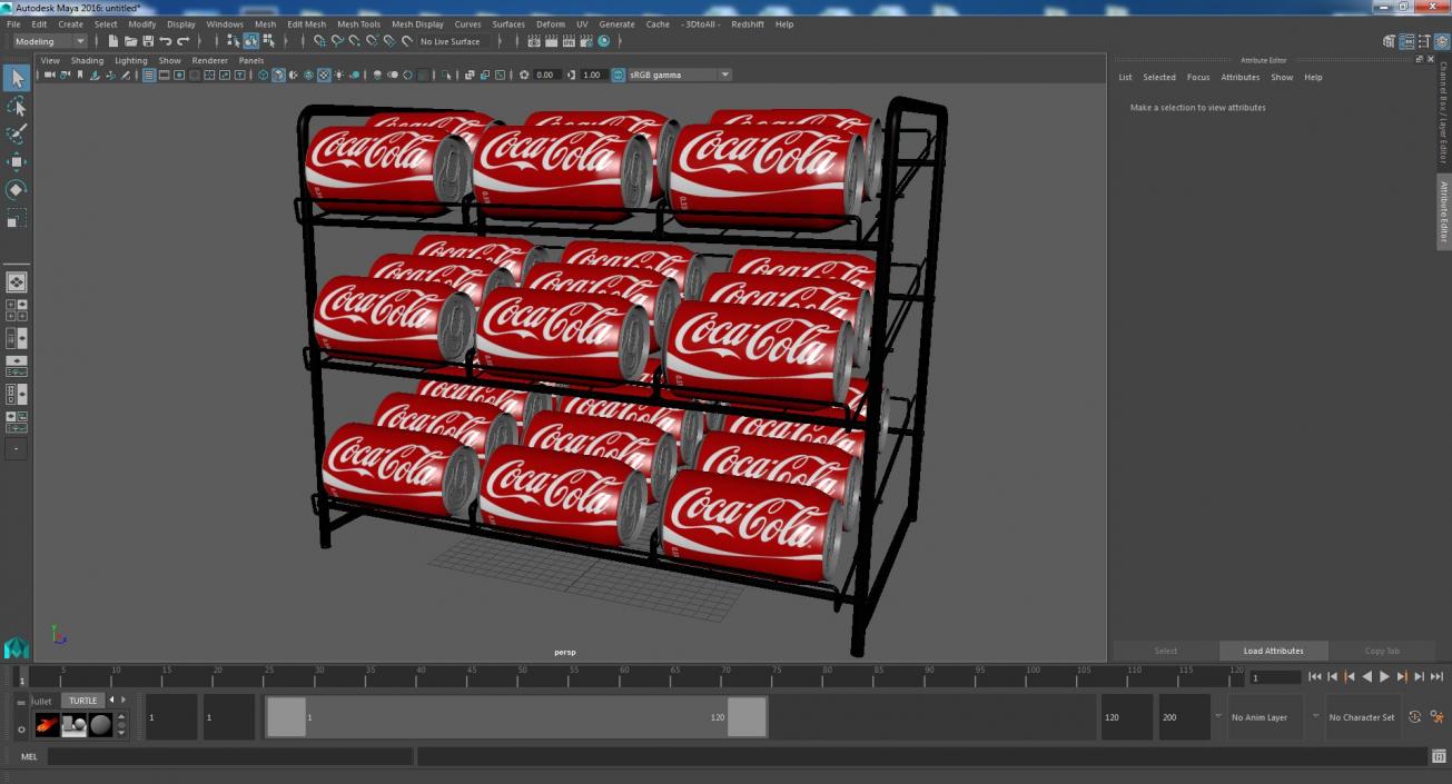 3D Beverage Dispenser with Cola Cans model