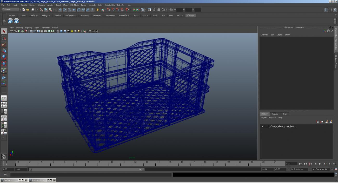 Large Plastic Crate 3D model