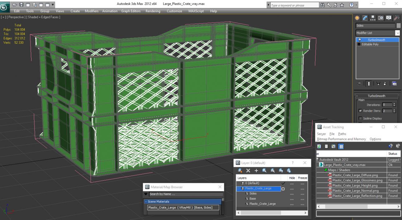 Large Plastic Crate 3D model