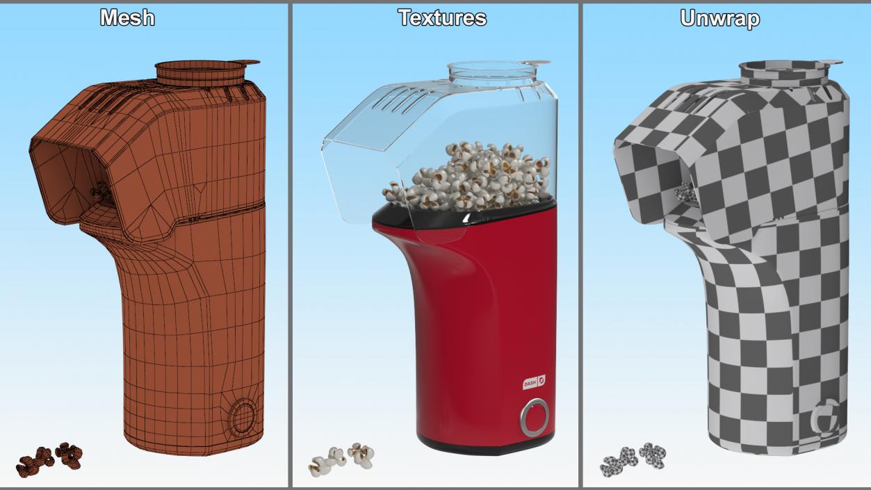 3D model Popcorn Maker Machine Dash Red