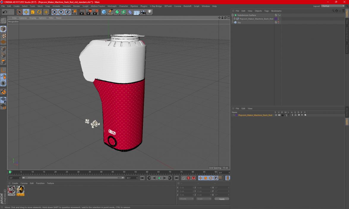 3D model Popcorn Maker Machine Dash Red
