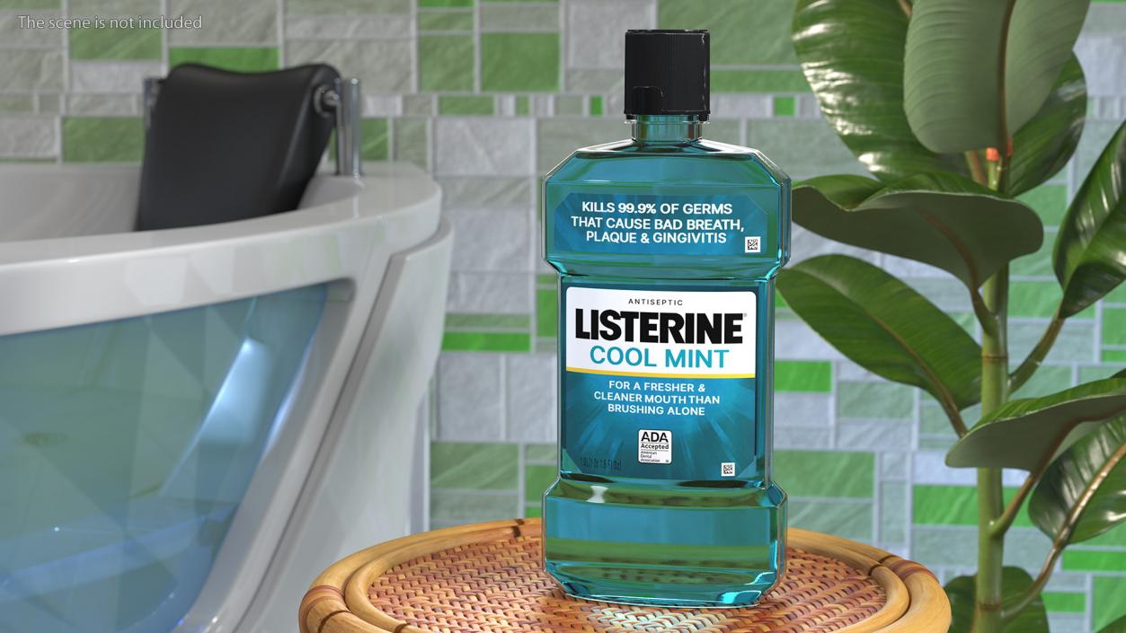 3D Listerine Cool Mint Antiseptic Mouthwash 1L model