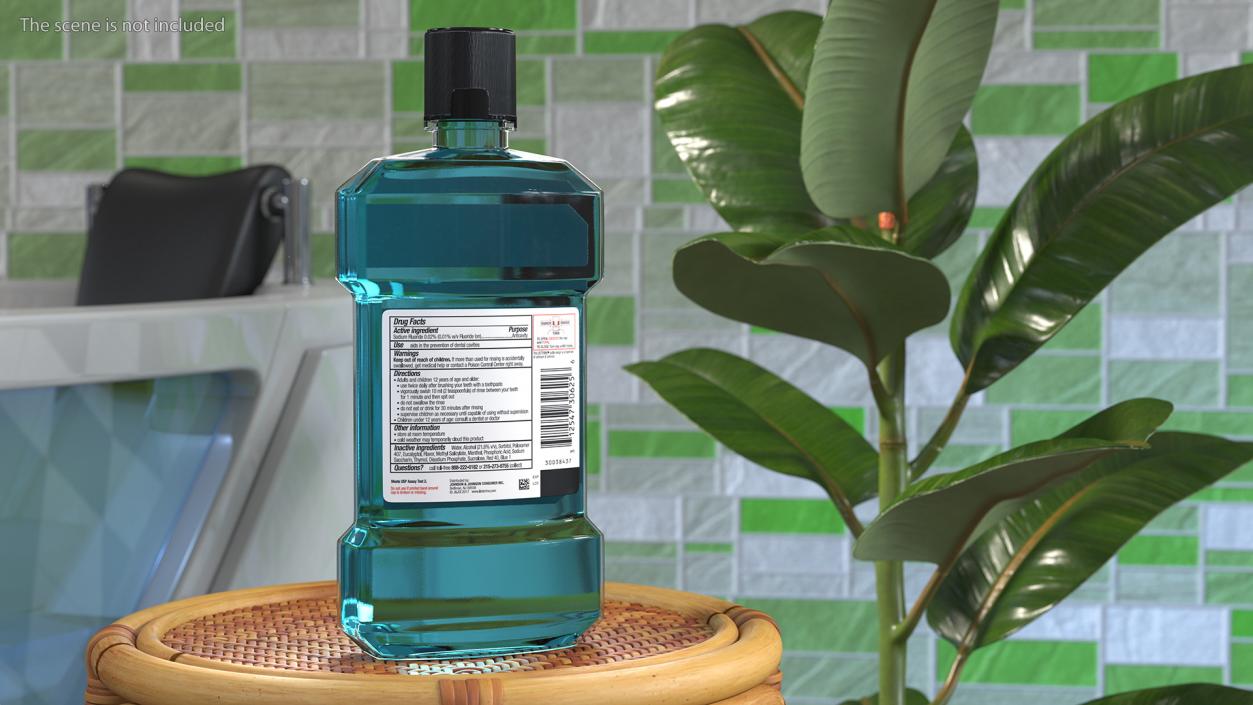 3D Listerine Cool Mint Antiseptic Mouthwash 1L model