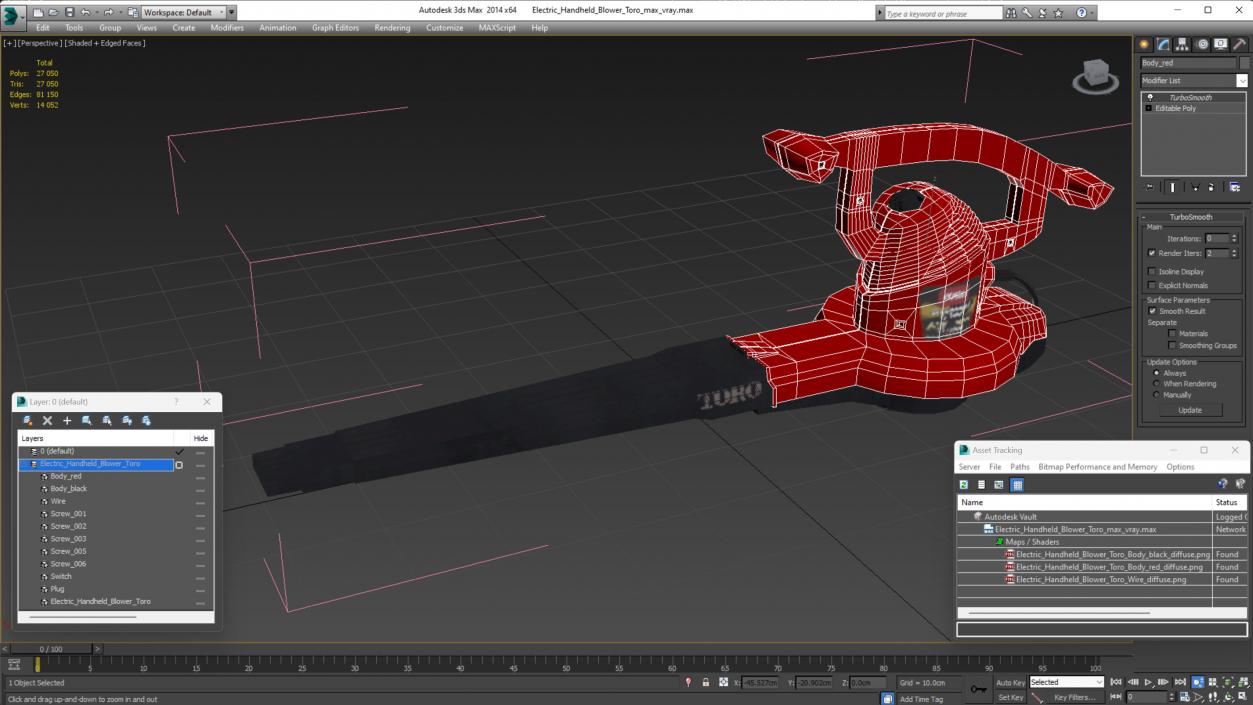 Electric Handheld Blower Toro 3D model