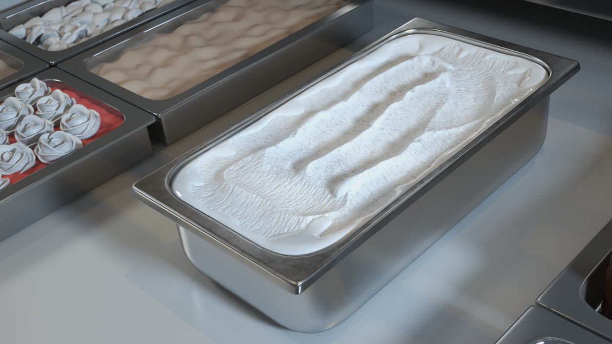 3D model White Ice Cream Tray