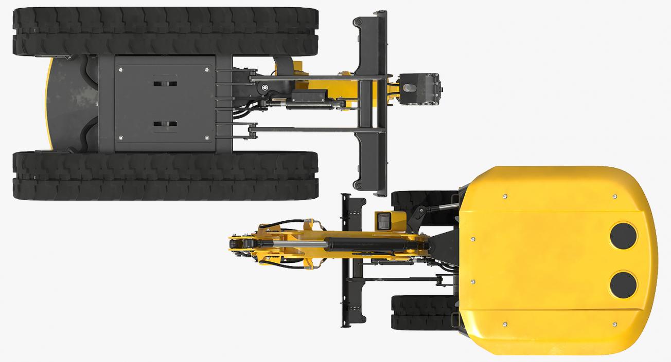 3D Mini Excavator JCB with Breaker Rigged model