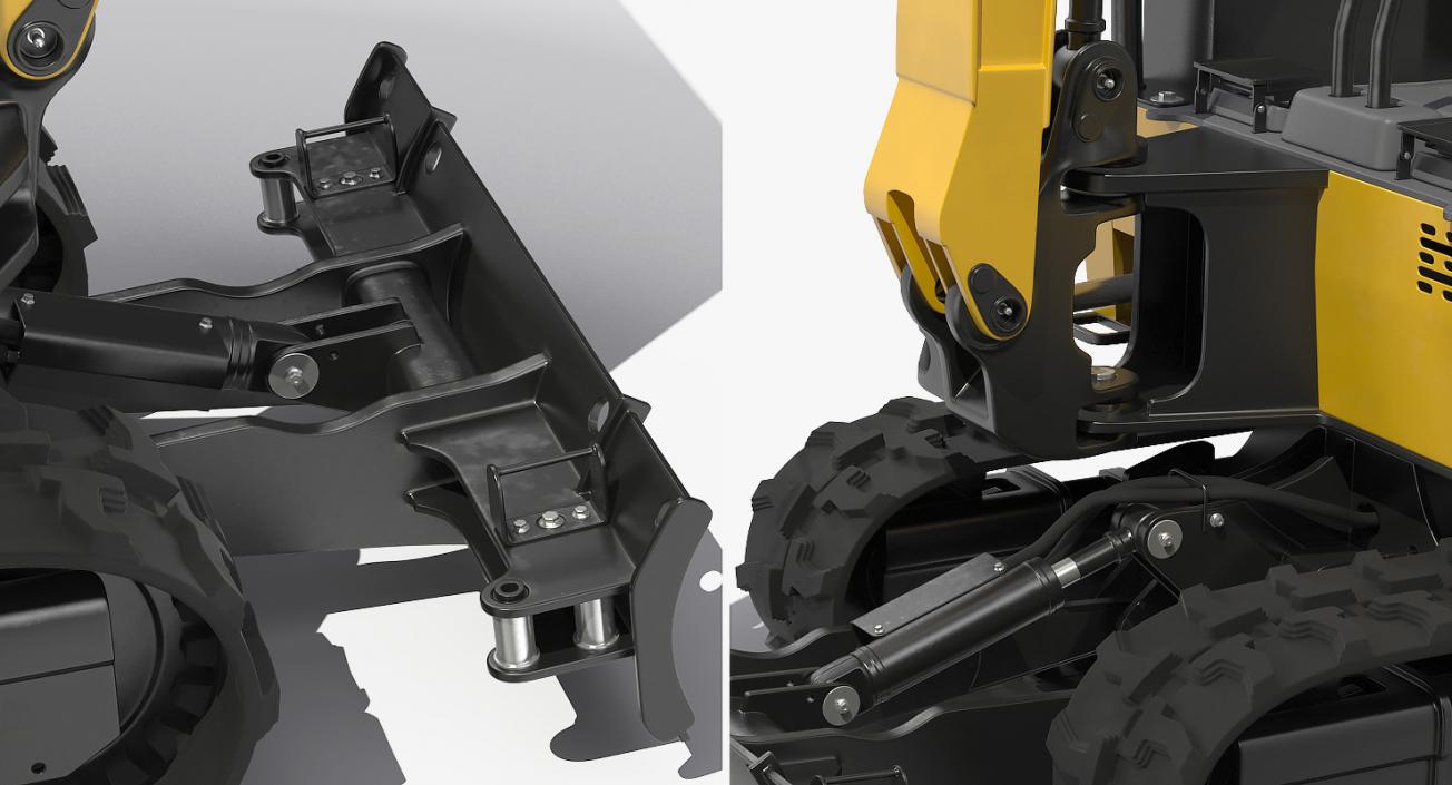 3D Mini Excavator JCB with Breaker Rigged model