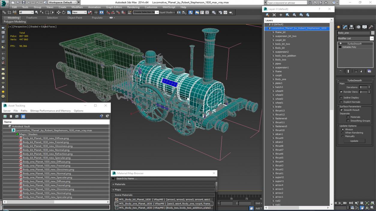 Locomotive  Planet by Robert Stephenson 1830 3D model