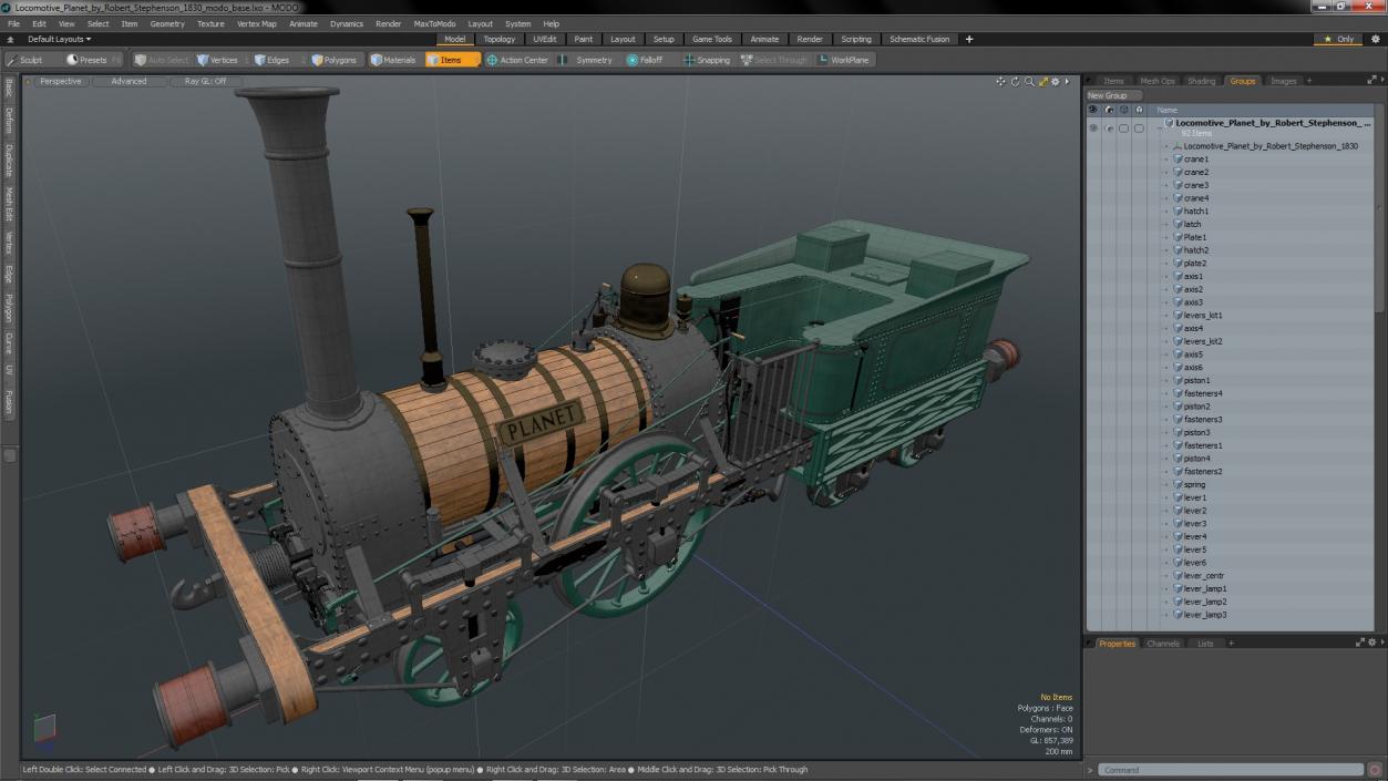 Locomotive  Planet by Robert Stephenson 1830 3D model