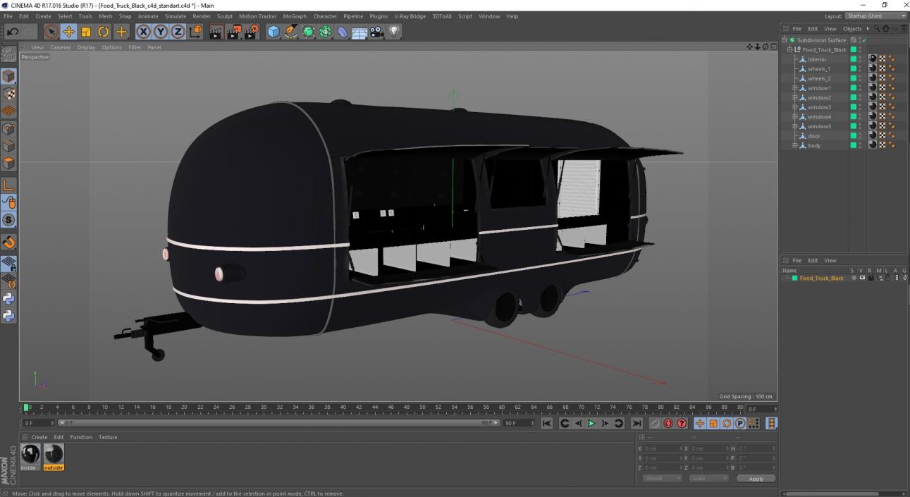 3D Food Truck Black