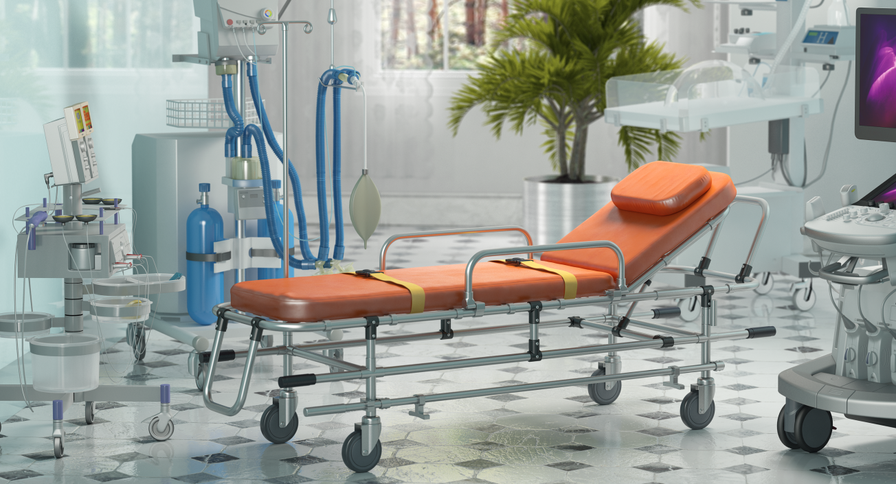 Ambulance Stretcher Trolley 3D